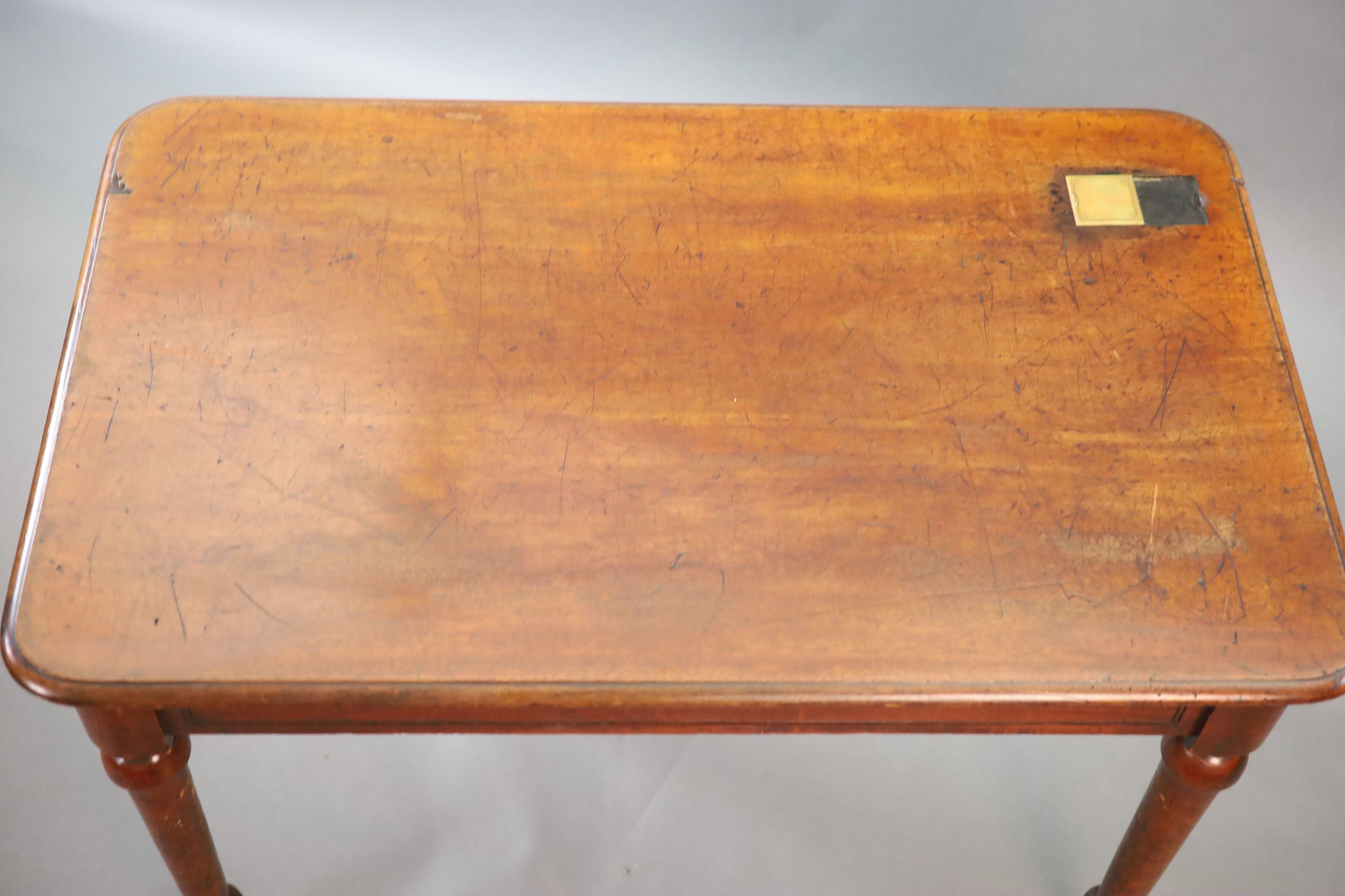 A Victorian mahogany writing table, W.114 D.70cm H.76cm